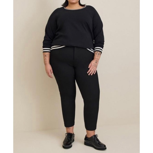 🆕 Classic Fit Cozy Fleece Raglan Rib Trim Sweatshirt Top 1 1X 14 16 Black White - Picture 2 of 5